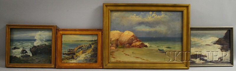 Appraisal: Four Coastal Views Minnie F Oakes American fl c Dory