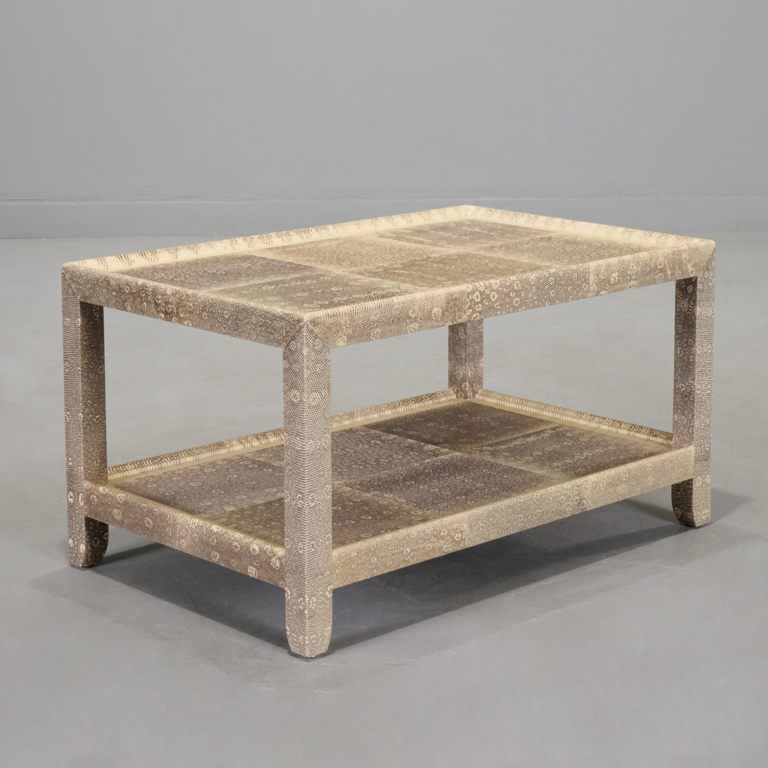 Appraisal: PETER MARINO STUDIO LIZARD CLAD LOW TABLE th c USA