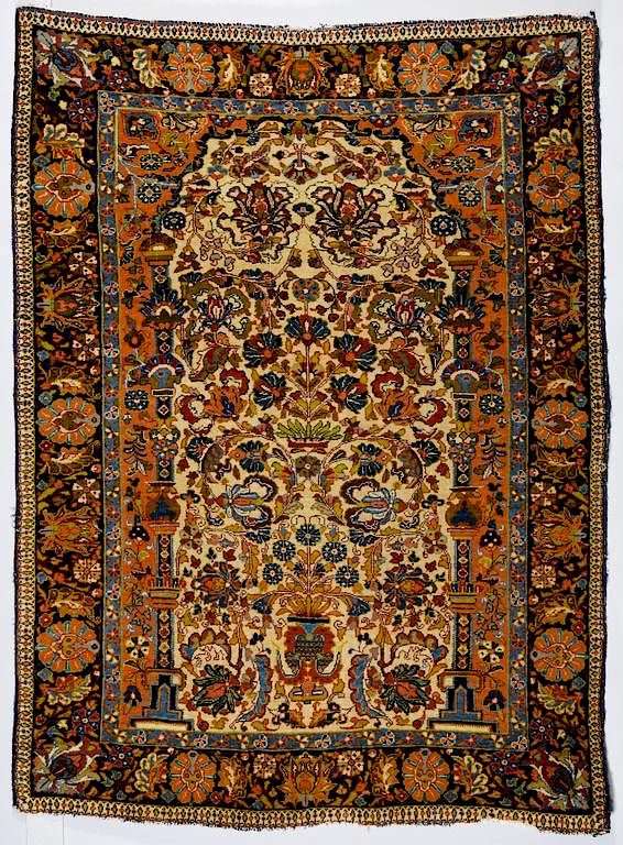 Appraisal: Antique Persian Sarouk Rug ' x ' Antique Persian meditation