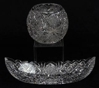 Appraisal: lot of Hawkes cut crystal rose bowl lot of Hawkes