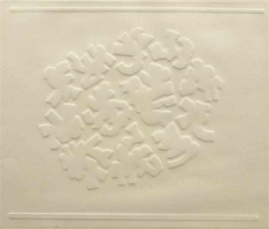 Appraisal: ALUN LEACH-JONES BORN White Constellation relief print x cm