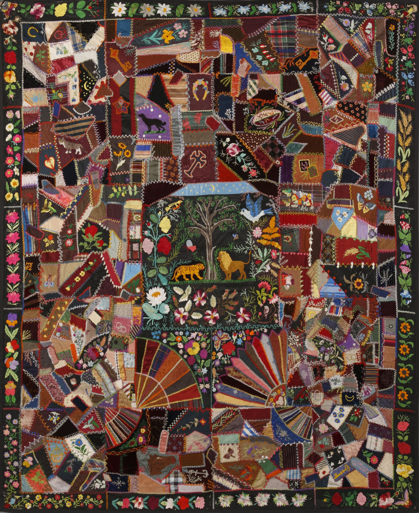 Appraisal: Victorian Crazy Quilt Condition Some areas of minor separation Dimensions