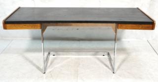 Appraisal: Ste Marie Laurent Rosewood Desk with Chrome Floa Ste Marie