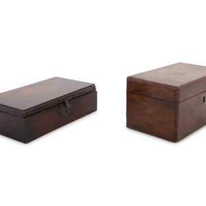 Appraisal: A Continental Burlwood Tea Caddy and a Mahogany Table Casket