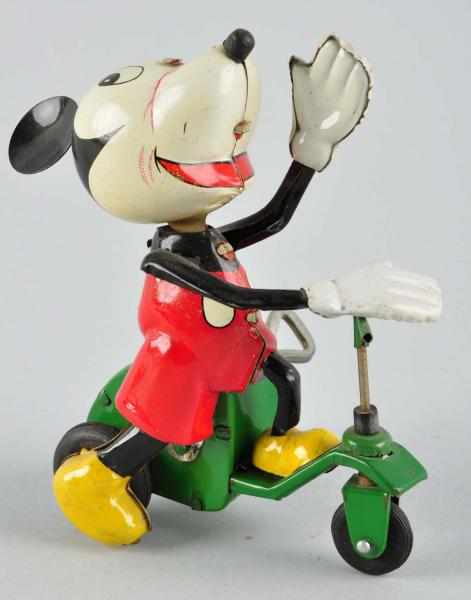 Appraisal: Tin Litho Linemar Disney Scooter Wind-Up Toy Description Japanese Working