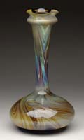 Appraisal: QUEZAL INNOVATIONS VASE Lovely bulbous vase has long neck and