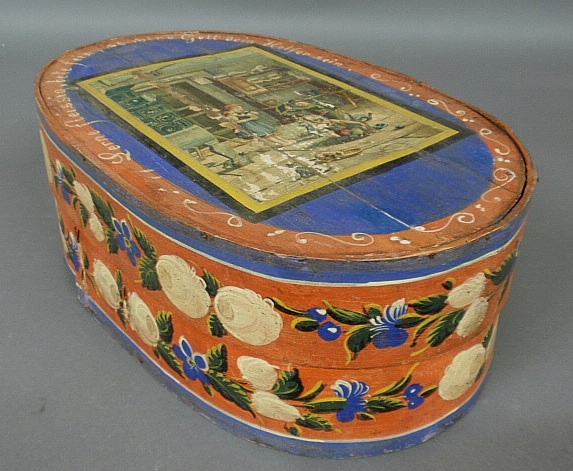 Appraisal: - Oval Continental bride s box th c with original