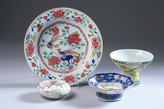 Appraisal: CHINESE FAMILLE ROSE PORCELAIN SOUP PLATE th century Bird and