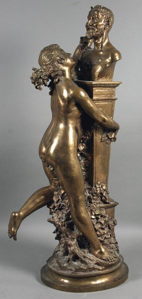 Appraisal: Late th Century bronze sculpture of nymph and satyr x