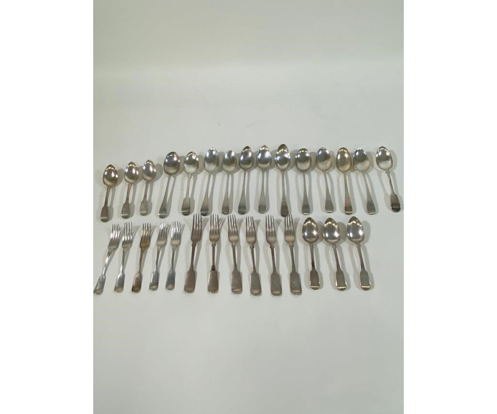 Appraisal: Assembled grouping of Georgian silver flatware various makes pieces Largest