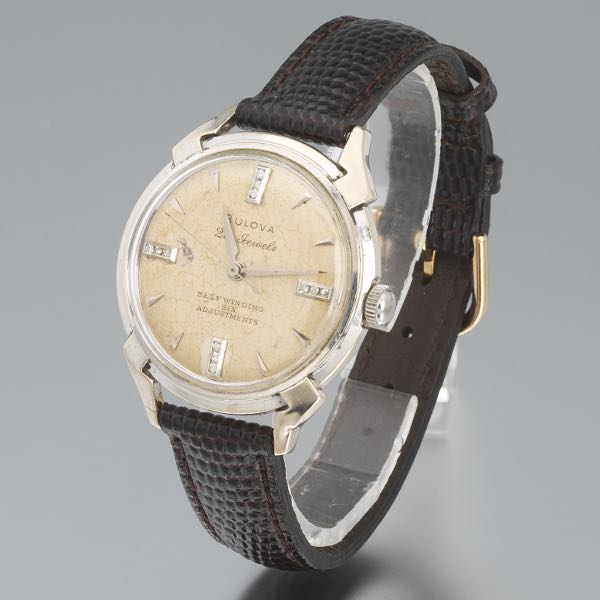 Appraisal: BULOVA AUTOMATIC K CASE mm head Glazed silver dial with