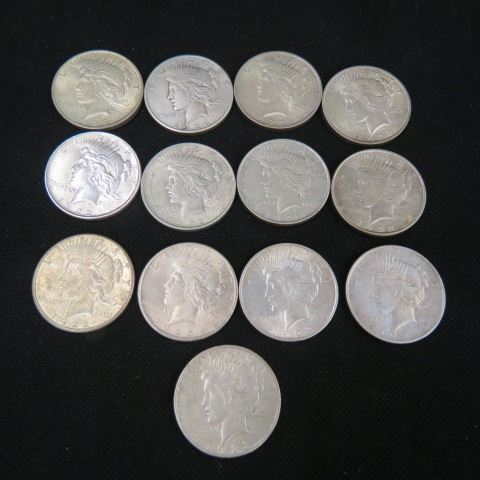 Appraisal: Peace Silver Dollars - VF to XF