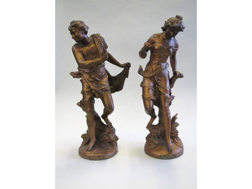 Appraisal: Pair of Spelter figures def