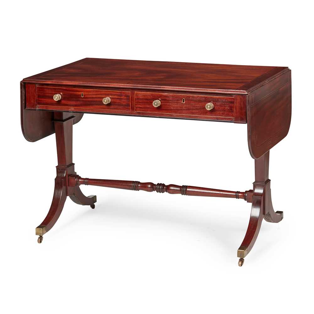 Appraisal: REGENCY MAHOGANY AND INLAID SOFA TABLE EARLY TH CENTURY the