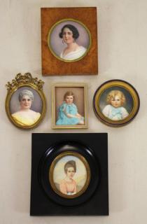 Appraisal: Miniature Portraits miniatures on porcelain by Gabriel Dufax all signed