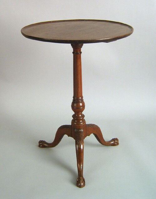 Appraisal: Chippendale mahogany candlestand ca with a dished tilting top ball