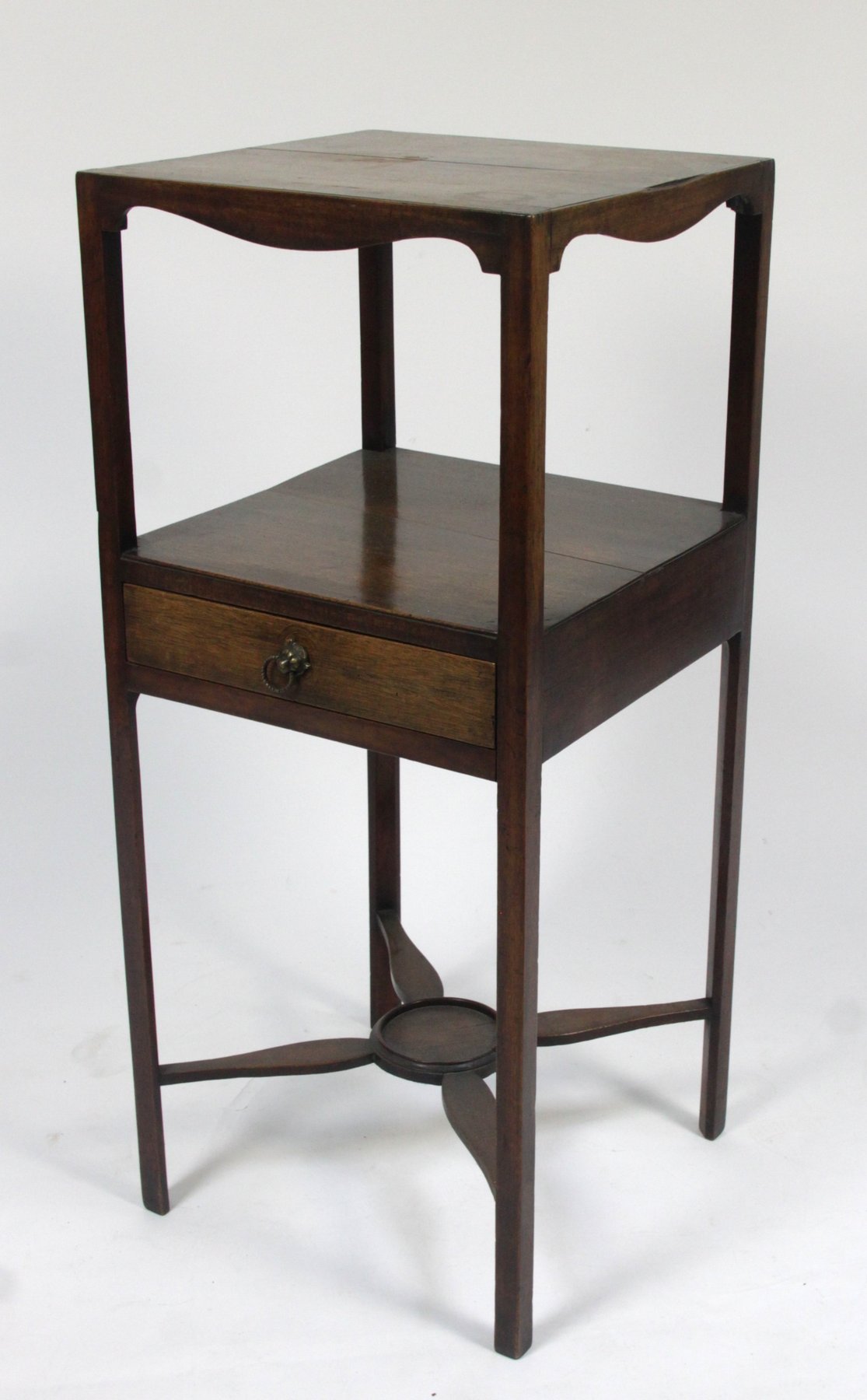 Appraisal: A George III mahogany washstand the replaced square top on