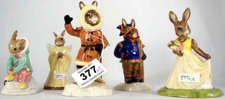 Appraisal: Royal Doulton Bunnykins Figures Angel DB Eskimo DB Sweetheart DB