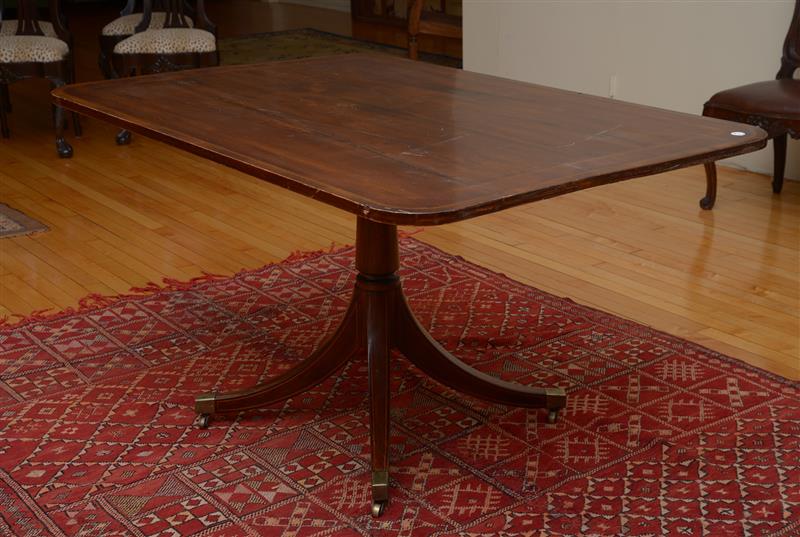 Appraisal: Regency Mahogany Tilt-Top Breakfast Table Pedestal extended and fixed by