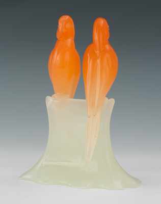 Appraisal: Murano Seguso Glass Sculpture of Lovebirds Most probably by Vetreria