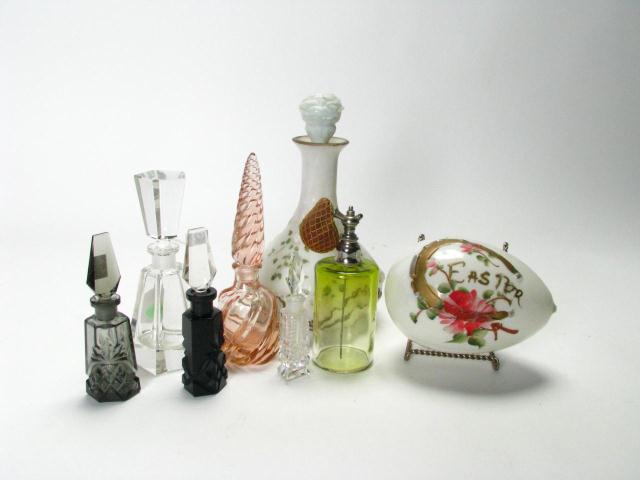 Appraisal: Group of Vintage Glass Perfume Bottles including a '' clear