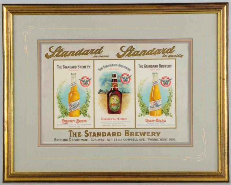 Appraisal: Standard Brewery Labeled Bottle Lithograph Pre-prohibition Nice clean example with