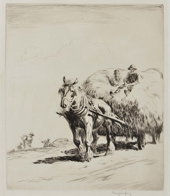 Appraisal: GEORGE SOPER - 'Load of Hay' etching pencil signed in