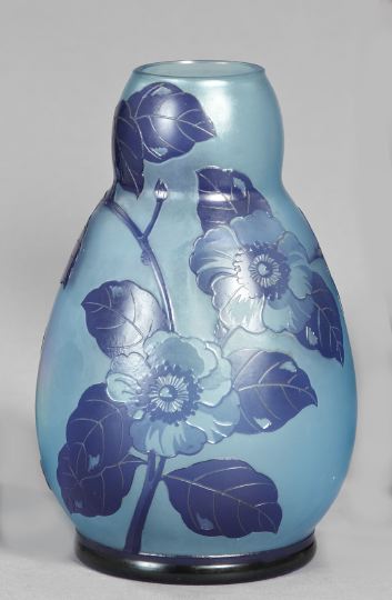 Appraisal: Wilhelm Kralik and Sohn Bohemia Cameo-Cut Glass Soleil Vase in