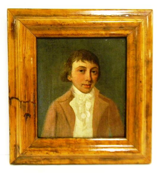 Appraisal: Portrait of seated young gentleman in mauve jacket and white