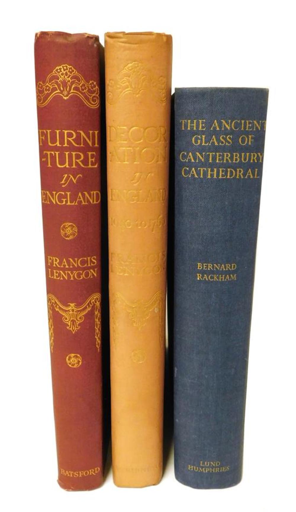 Appraisal: BOOKS Three volumes on English decorative arts including Rackham Bernard