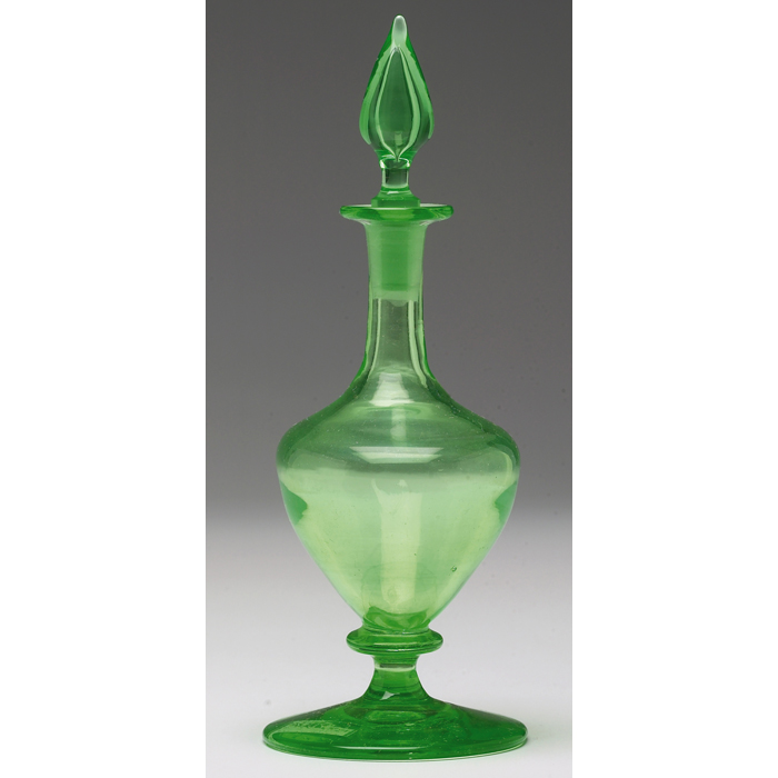 Appraisal: Steuben perfume bottle and stopper Pomona green