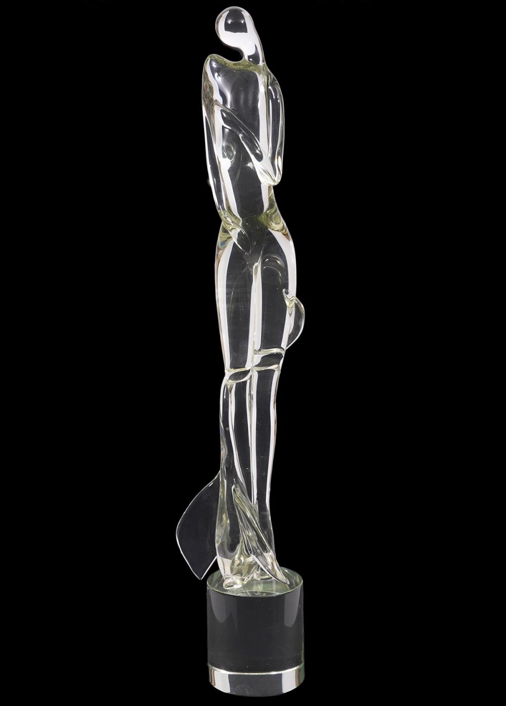 Appraisal: MURANO CLEAR GLASS FEMALE SCULPTURED FIGUREMurano clear glass sculptured figure