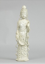 Appraisal: A Blanc-de-Chine figure of Kuan Yin Blanc-de-Chine figurine of Kuan