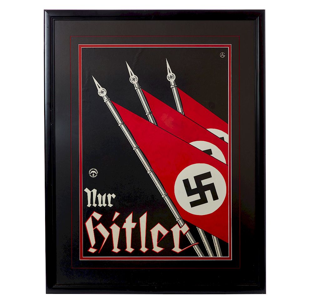 Appraisal: Nur Hitler Poster Original rd Reich Nur Hitler Political Poster