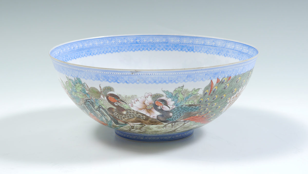 Appraisal: CHINESE EGGSHELL PORCELAIN BOWL IN BOX Exterior paint decorated with