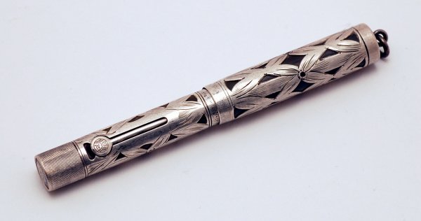 Appraisal: Waterman's sterling silver overlay fountain pen stylized floral overlay marked