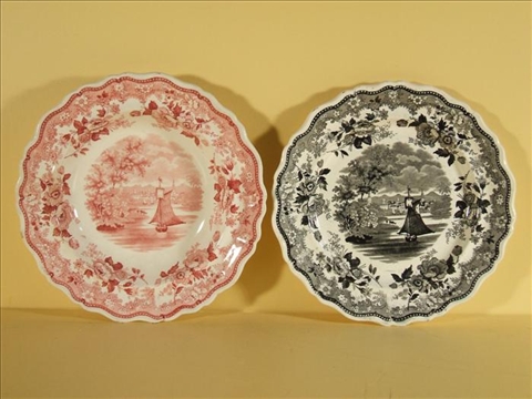 Appraisal: TWO STAFFORDSHIRE 'AMERICAN VIEW' PIECES Late th c printed mark