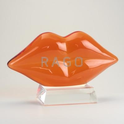 Appraisal: SHLOMI HAZIZA Acrylic Lips sculpture Los Angeles s Signed and