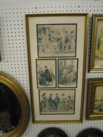 Appraisal: French Victorian Fashion Prints framed together