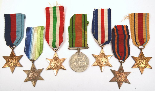 Appraisal: A COLLECTION OF SEVEN VARIOUS WORLD WAR II CAMPAIGN MEDALS