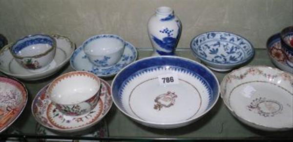 Appraisal: A collection of oriental tea bowls and saucers including Armorial