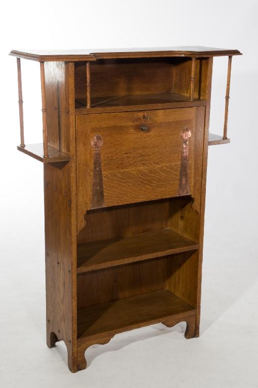 Appraisal: LIBERTY CO OAK BUREAU BOOKCASE c the moulded top above