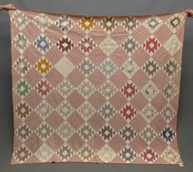 Appraisal: th c geometric quilt '' x '' Documented through the