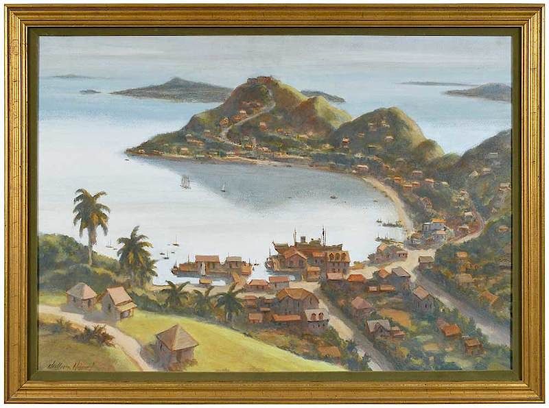 Appraisal: William Henry Florida th century Harbor Scene Saint Lucia signed