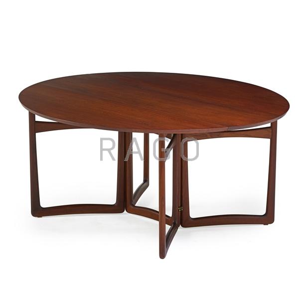 Appraisal: PETER HVIDT Drop-leaf dining table Condition Report Overcoat to original