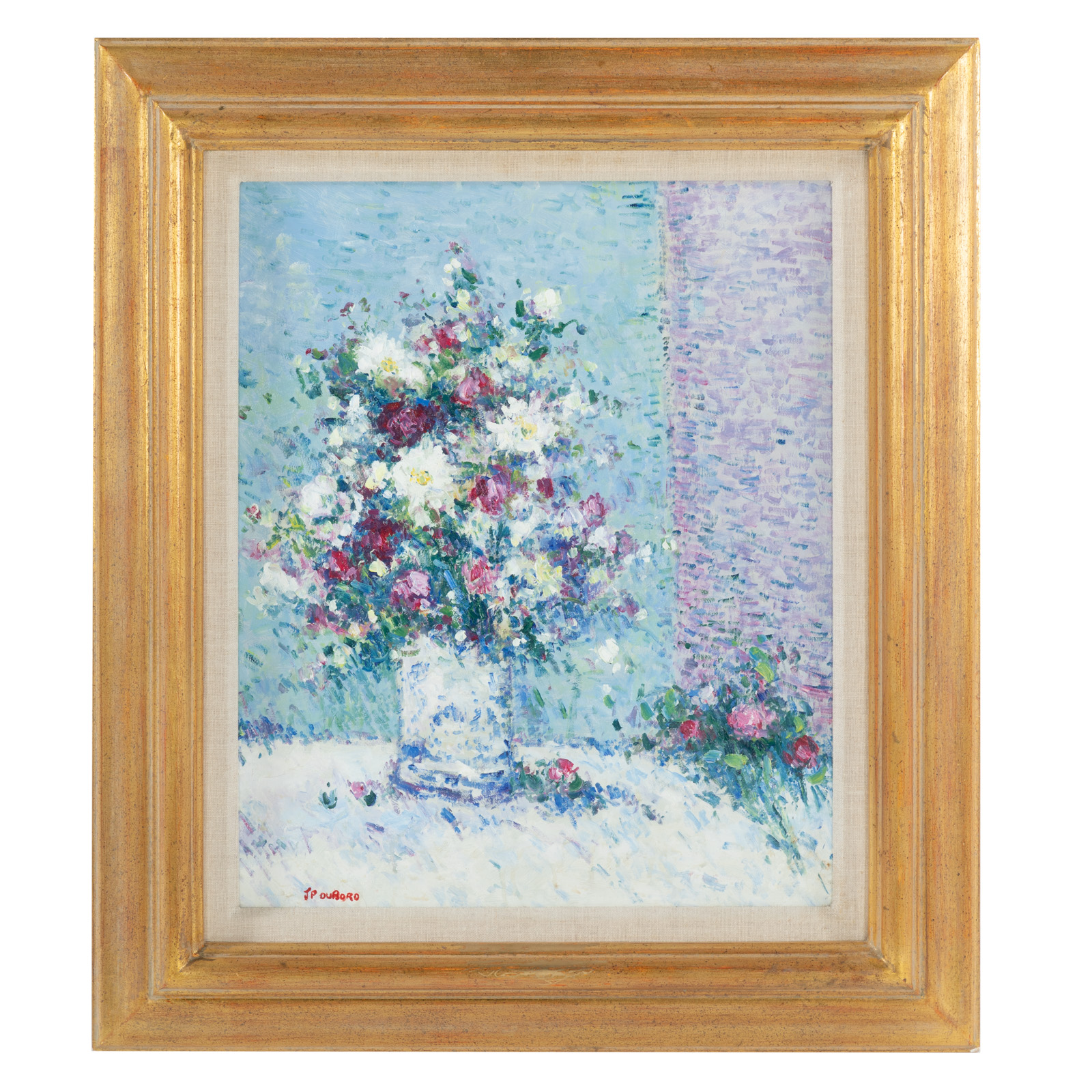 Appraisal: JEAN-PIERRE DUBORD VASE OF FLOWERS OIL French b Oil on