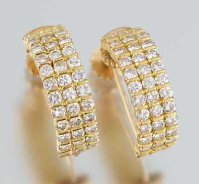 Appraisal: A Pair of Estate Diamond Ear Clips k yellow gold