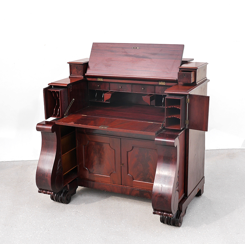 Appraisal: TH CENTURY MAHOGANY EMPIRE SECRETARY DESK Early to mid th