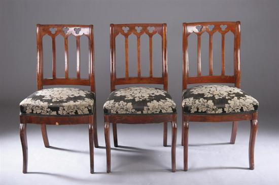 Appraisal: SET NINE GOTHIC REVIVAL SIDE CHAIRS NEW YORK CITY ATTRIBUTED