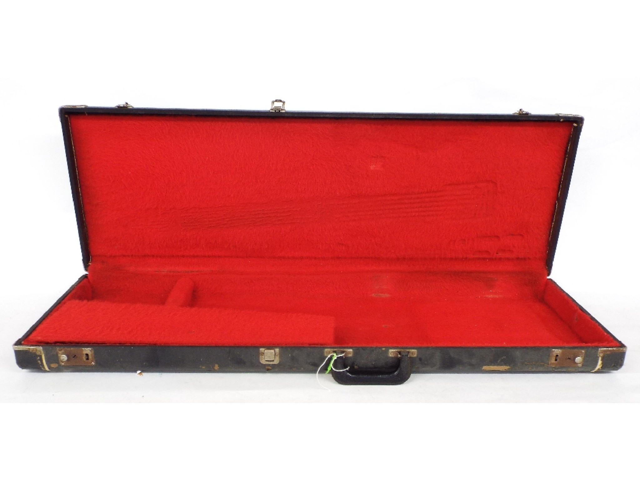 Appraisal: Vintage electric guitar hard case with black exterior and red